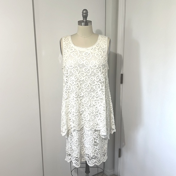 chinese dress ladies Rosee de Matin Lace High-Neck Maxi Dress in White